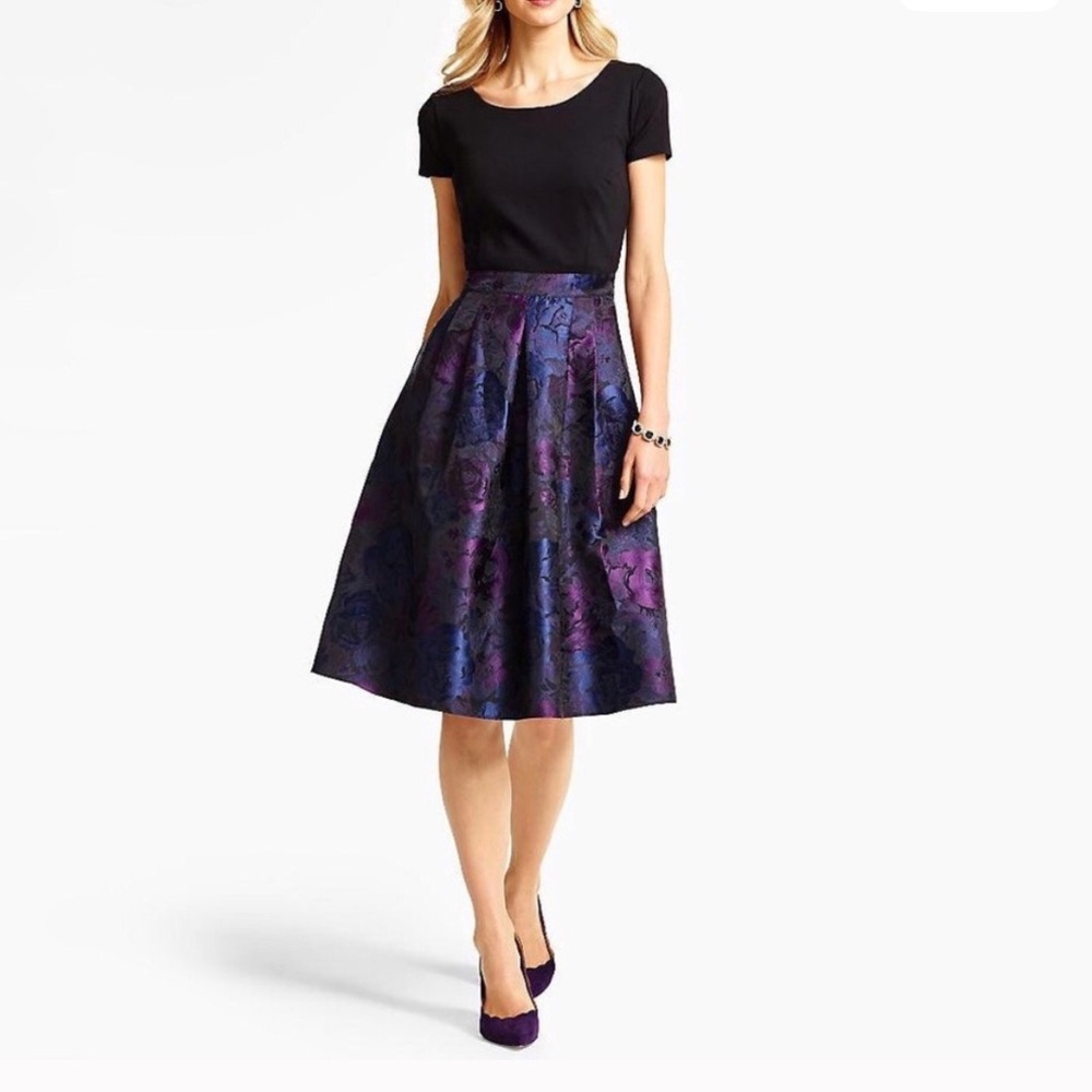 Talbots Ponte-blocked Rose Jacquard Dress - Size 20W - Picture 7 of 10